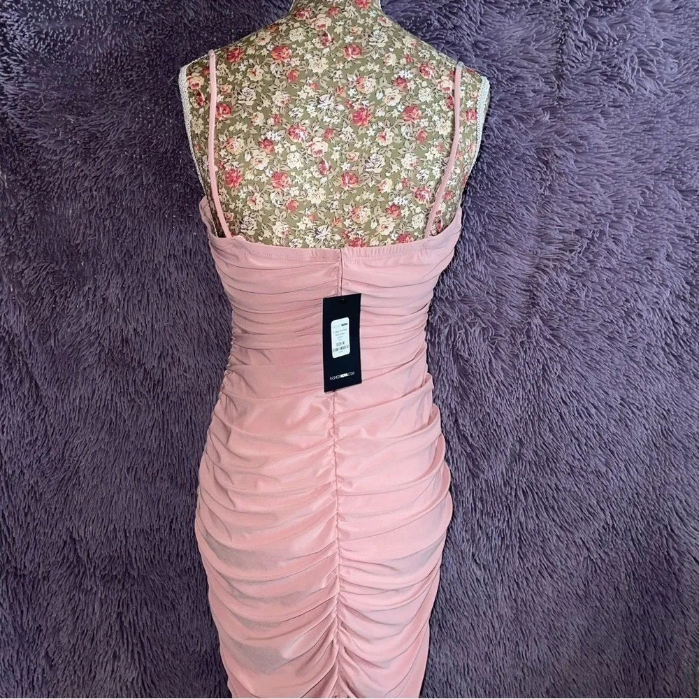 Fashion Nova V Neckline Ruched Sexy Dress